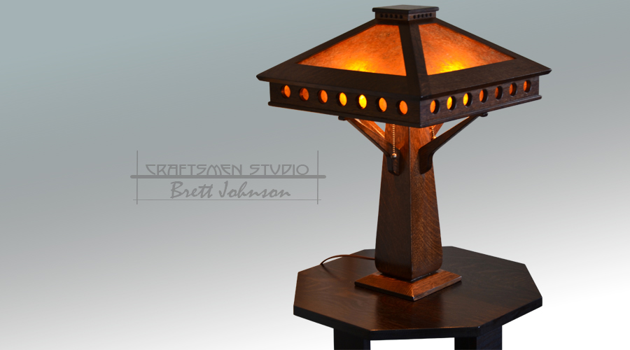 Hand Crafted Arts and Crafts Style Table Lamp In spirit of the Peterson Furniture Company.