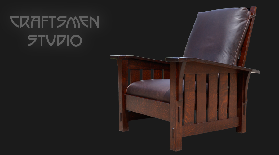 Stickley Slant Arm Morris Chair | Hand Made reproduction Stickley Morris Chair | Arts and Crafts Furniture